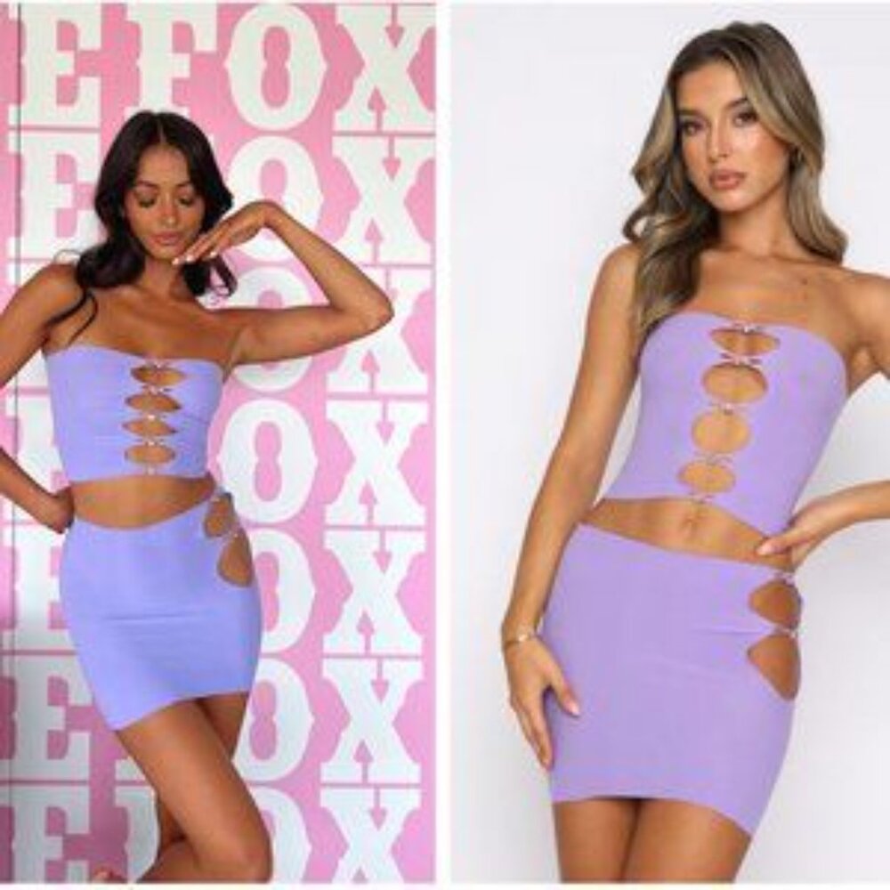 NWT | Whitefox Boutique Built Like This Purple Set, ONE SIZE,